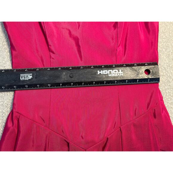 Vtg Fuchsia Off-Shoulder Cupid Bow Midi Length Formal Ball Gown Disney Princess - Picture 13 of 15